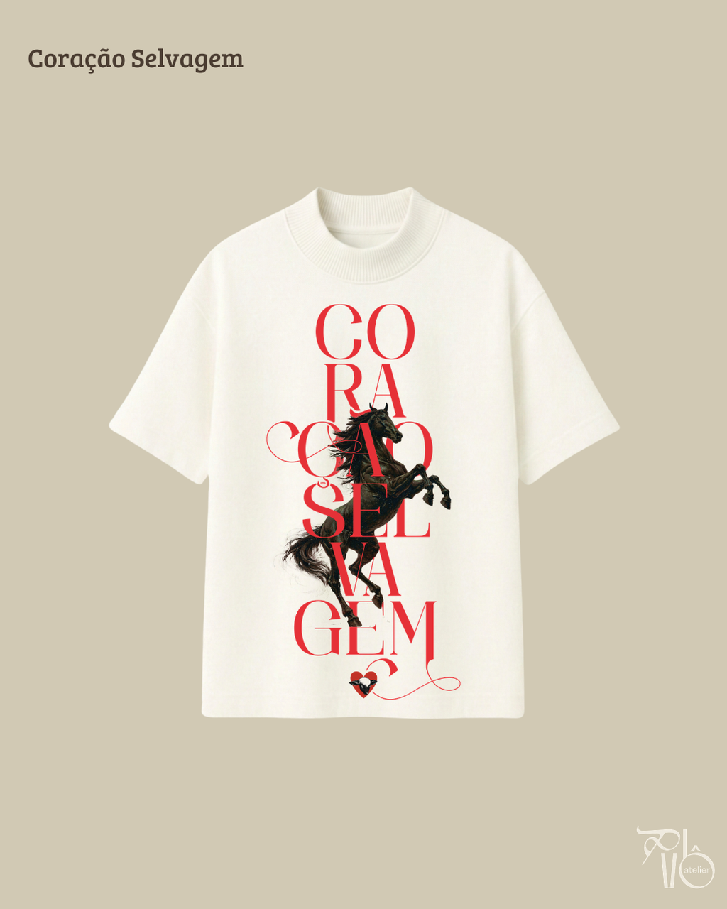 camiseta heavy overtee Coração Selvagem